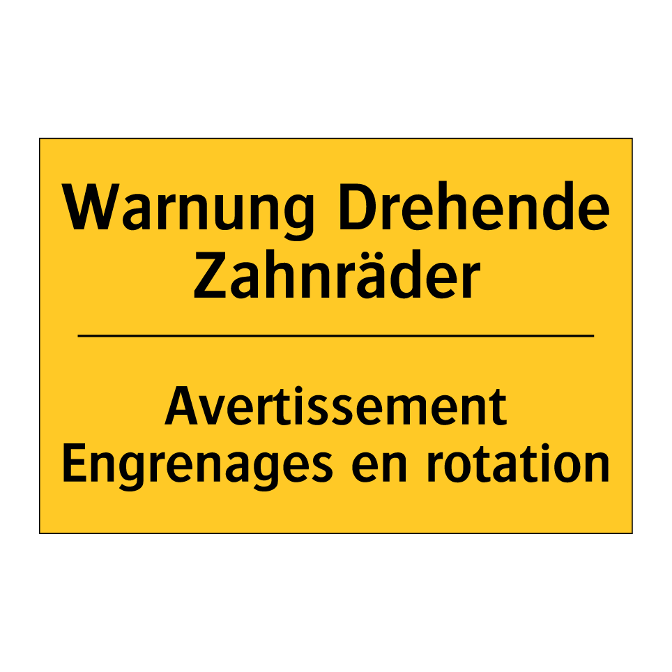 Warnung Drehende Zahnräder - Avertissement Engrenages en rotation /.../