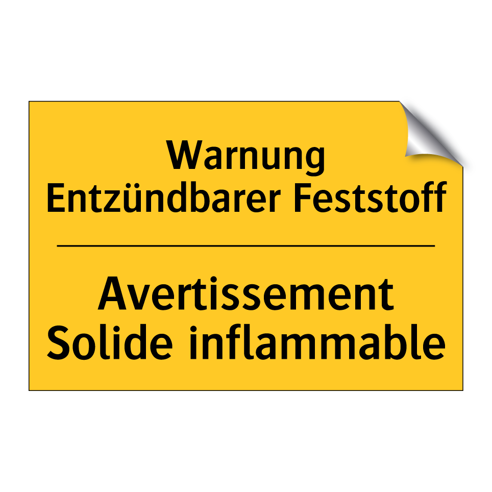 Warnung Entzündbarer Feststoff - Avertissement Solide inflammable /.../