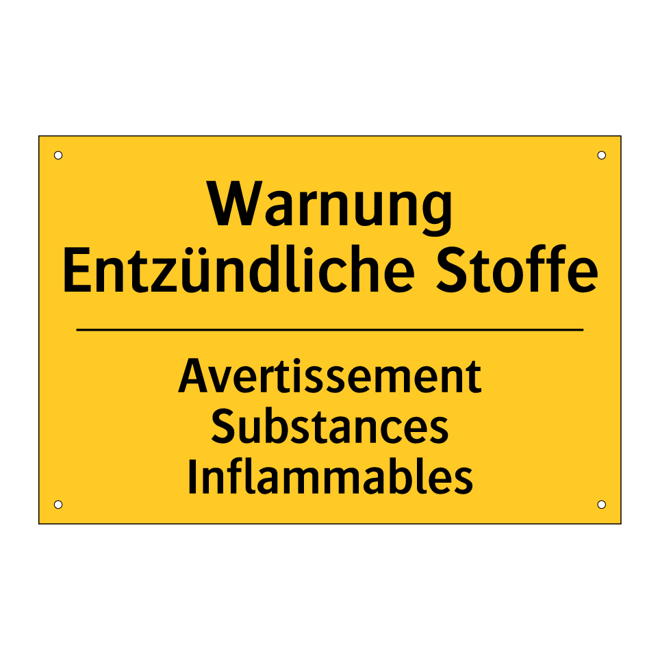 Warnung Entzündliche Stoffe - Avertissement Substances Inflammables /.../