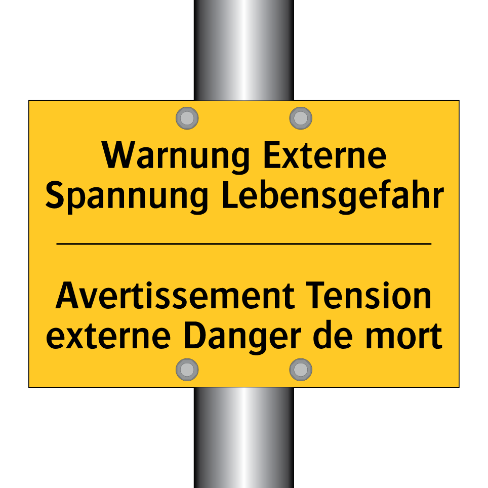 Warnung Externe Spannung Lebensgefahr /.../ - Avertissement Tension externe  /.../