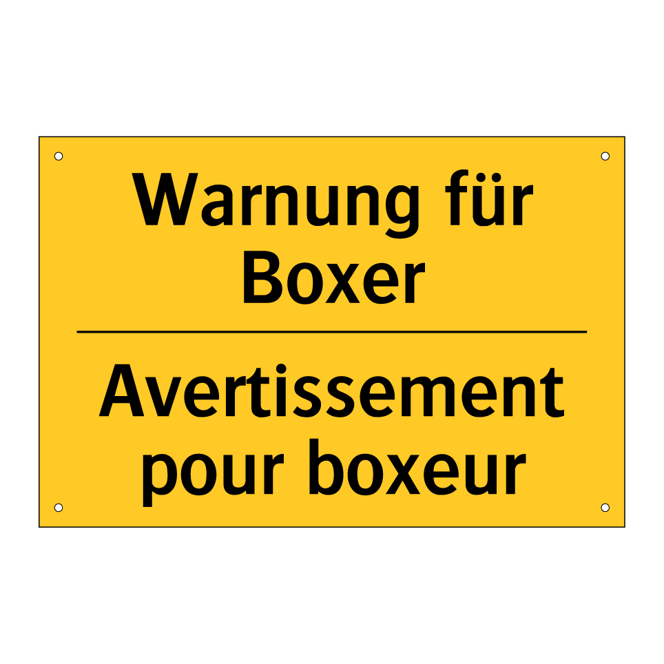 Warnung für Boxer - Avertissement pour boxeur