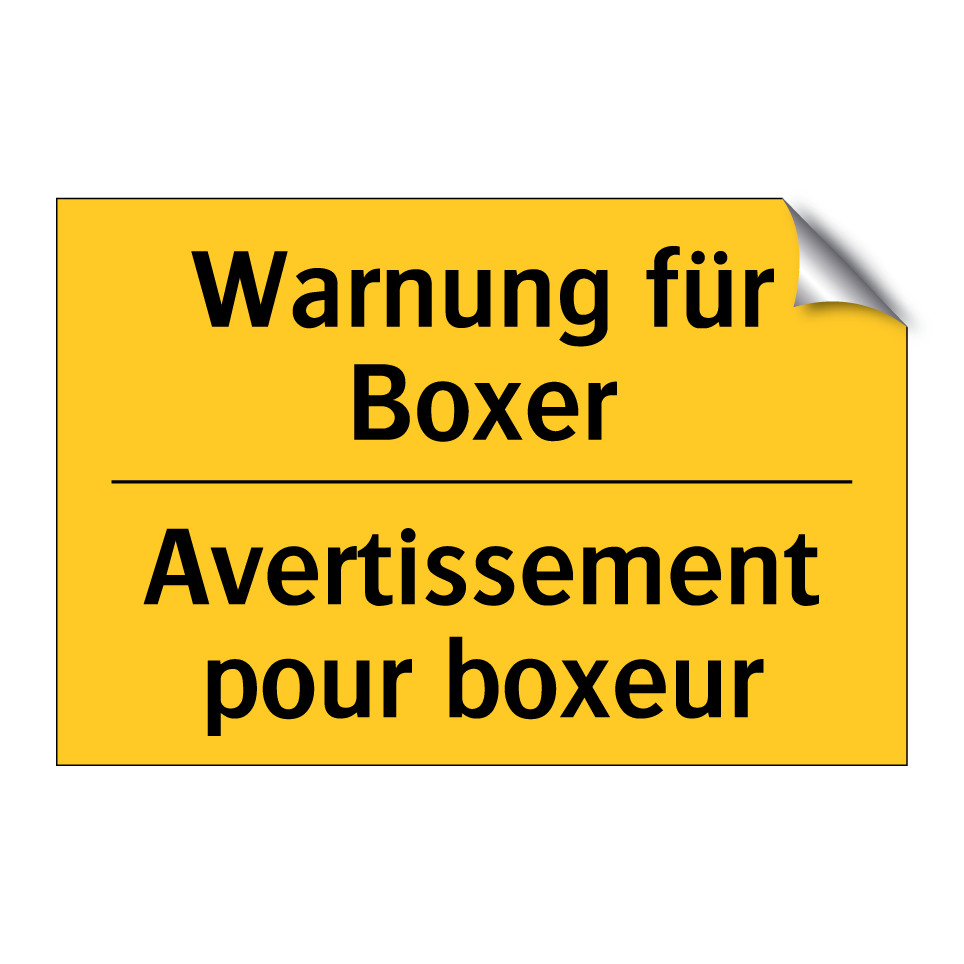 Warnung für Boxer - Avertissement pour boxeur
