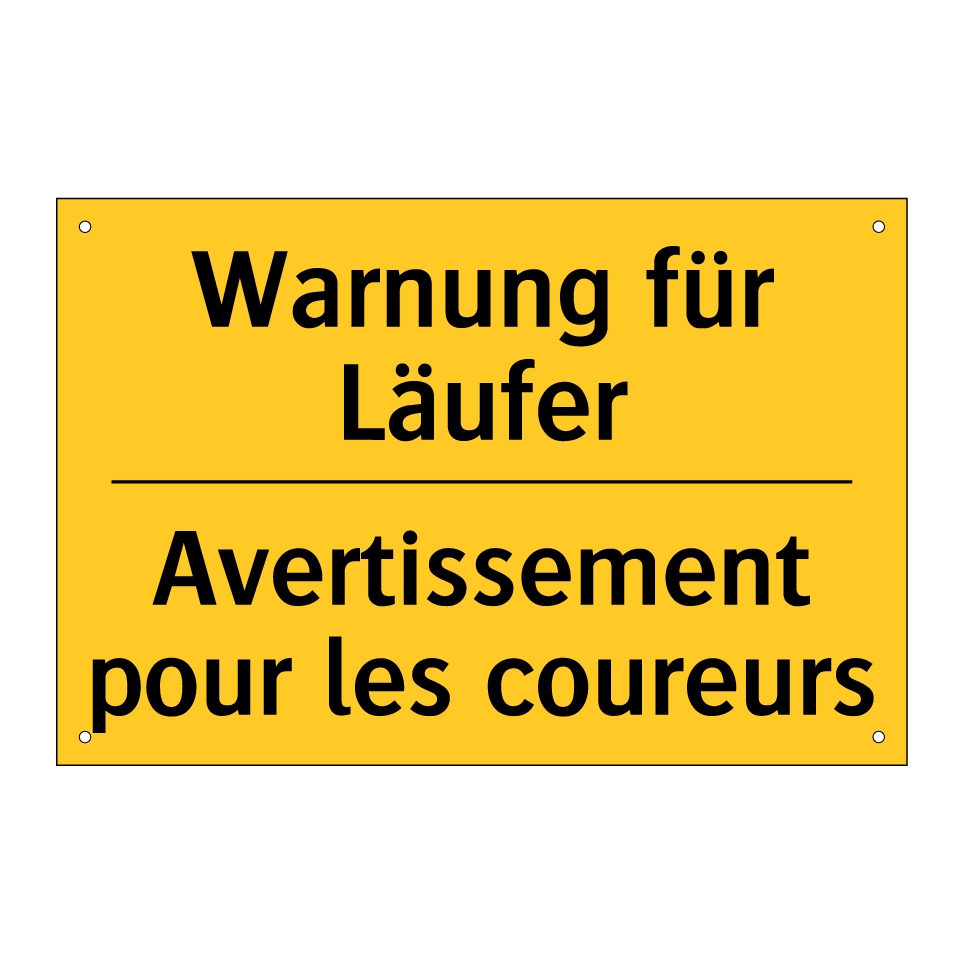 Warnung für Läufer - Avertissement pour les coureurs /.../