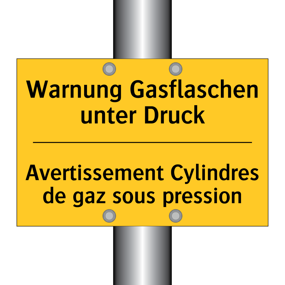 Warnung Gasflaschen unter Druck /.../ - Avertissement Cylindres de gaz  /.../