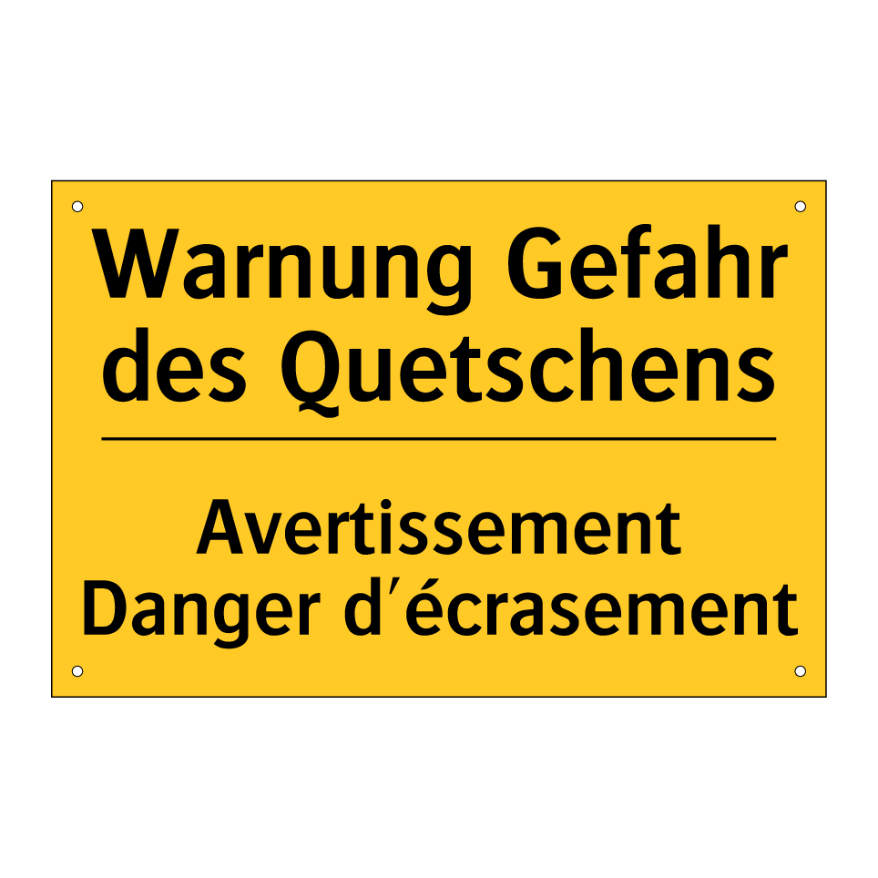 Warnung Gefahr des Quetschens - Avertissement Danger d'écrasement /.../