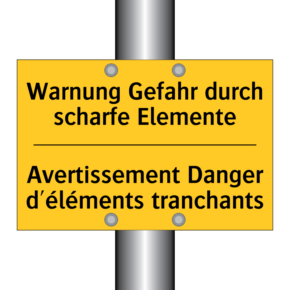Warnung Gefahr durch scharfe Elemente /.../ - Avertissement Danger d'éléments  /.../