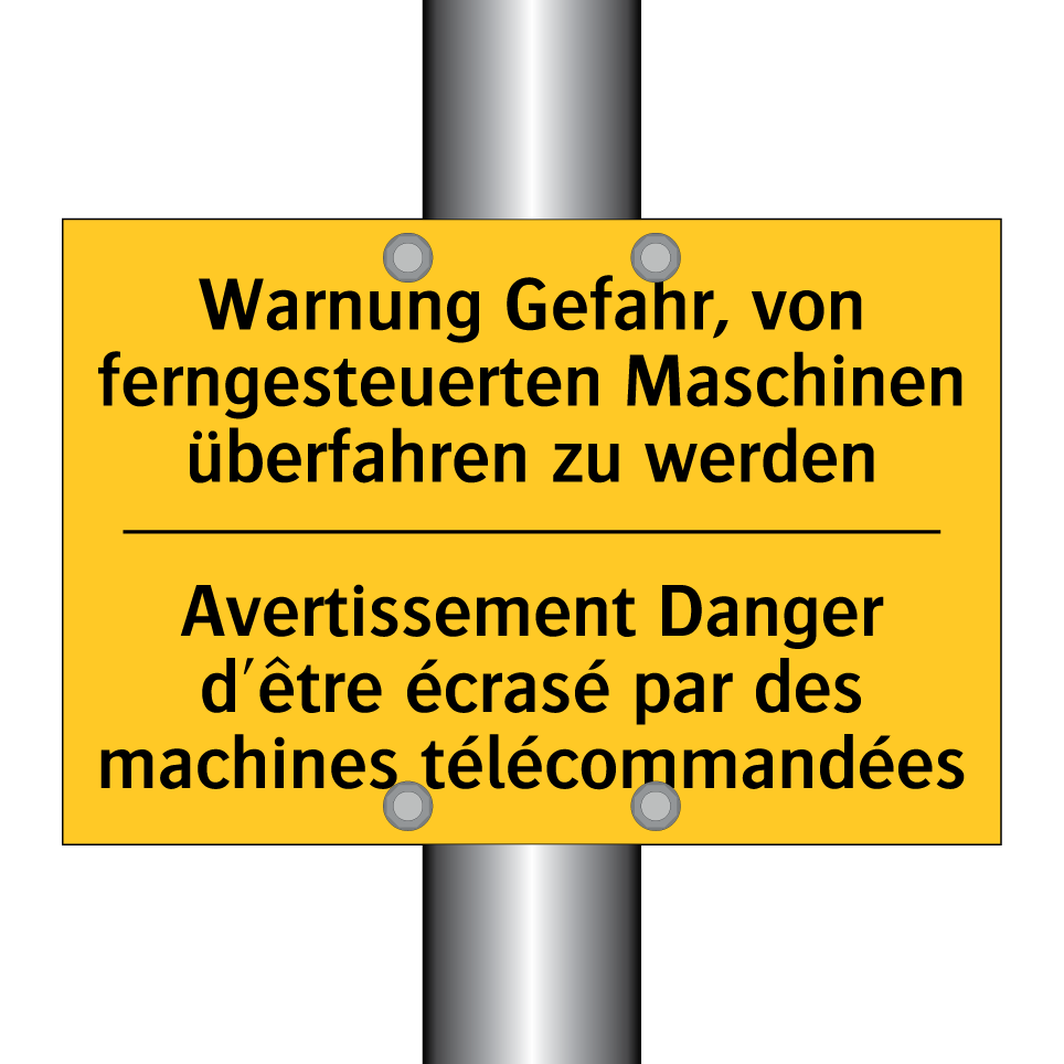Warnung Gefahr, von ferngesteuerten  /.../ - Avertissement Danger d'être écrasé  /.../