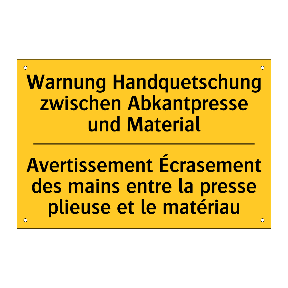 Warnung Handquetschung zwischen  /.../ - Avertissement Écrasement des mains  /.../