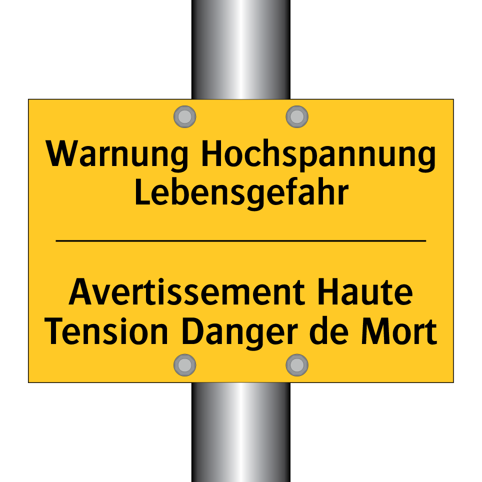 Warnung Hochspannung Lebensgefahr /.../ - Avertissement Haute Tension Danger  /.../