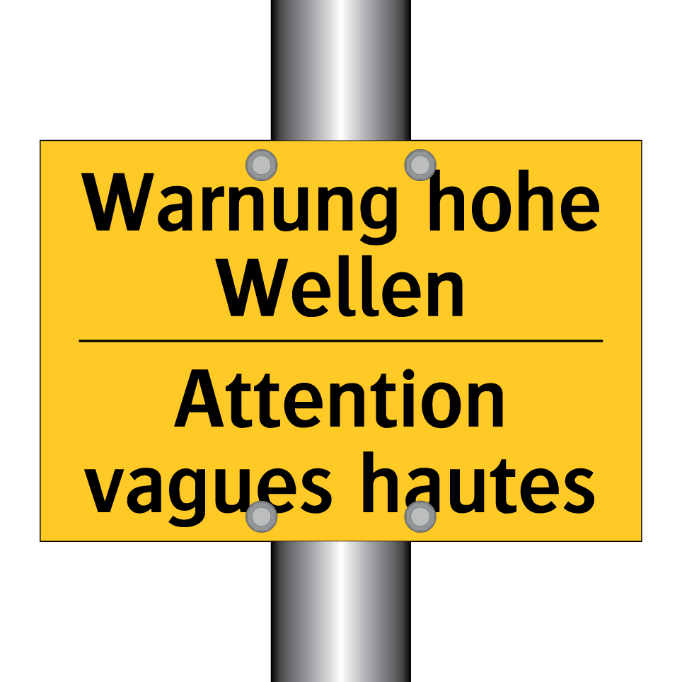 Warnung hohe Wellen - Attention vagues hautes