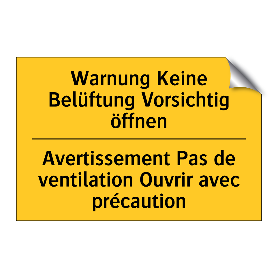 Warnung Keine Belüftung Vorsichtig  /.../ - Avertissement Pas de ventilation  /.../