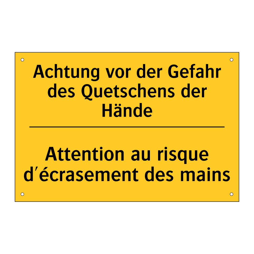 Achtung vor der Gefahr des Quetschens  /.../ - Attention au risque d'écrasement  /.../