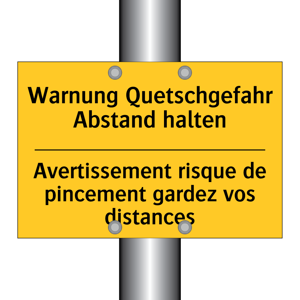Warnung Quetschgefahr Abstand  /.../ - Avertissement risque de pincement  /.../