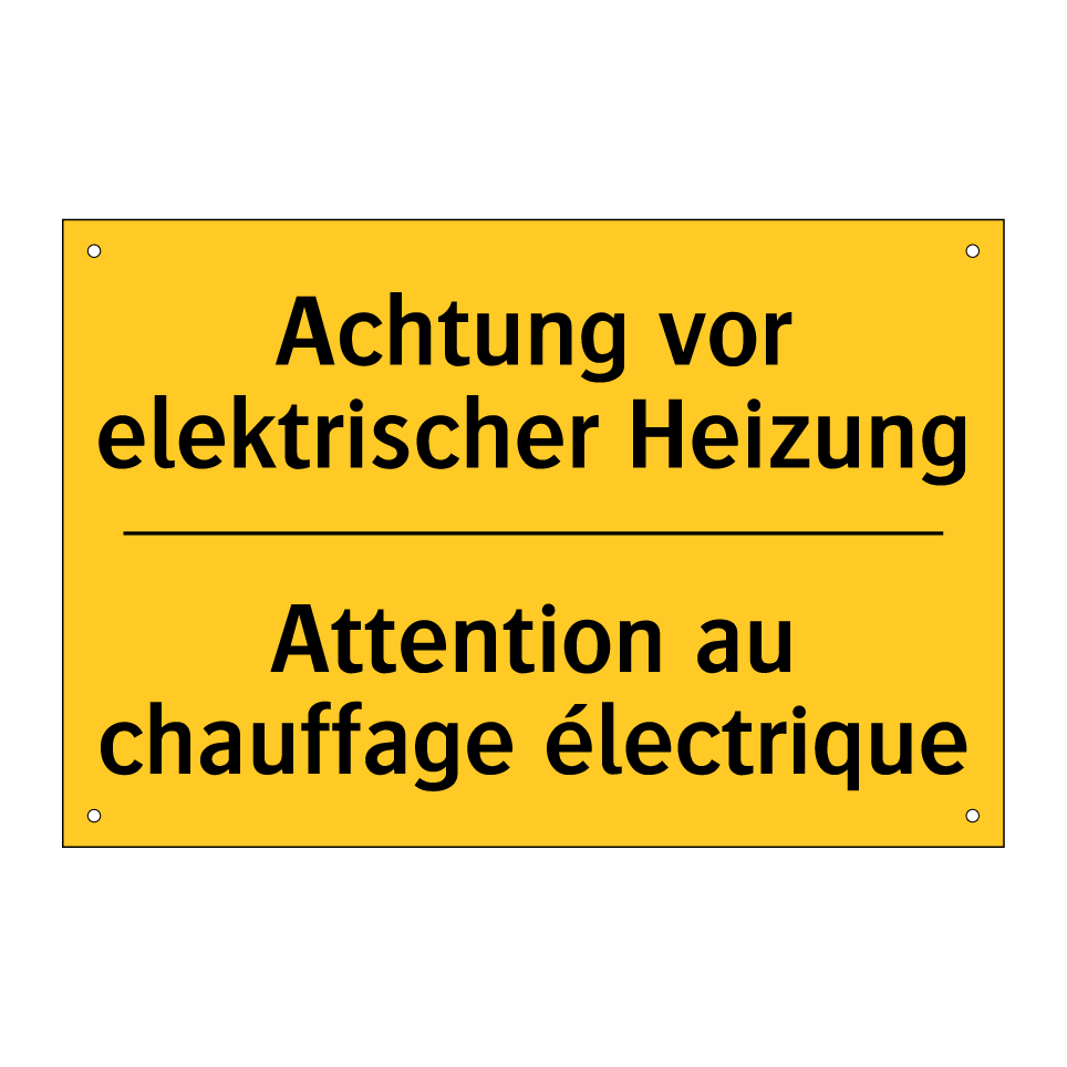 Achtung vor elektrischer Heizung /.../ - Attention au chauffage électrique /.../