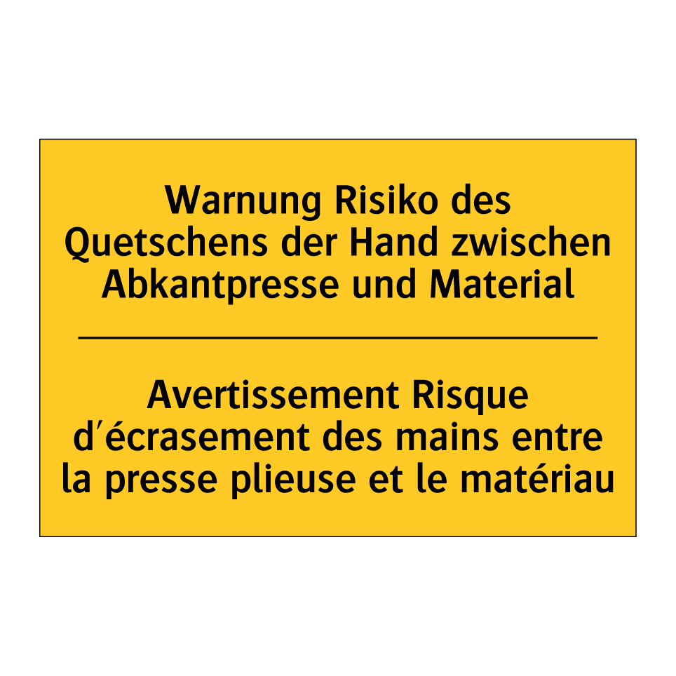 Warnung Risiko des Quetschens  /.../ - Avertissement Risque d'écrasement  /.../