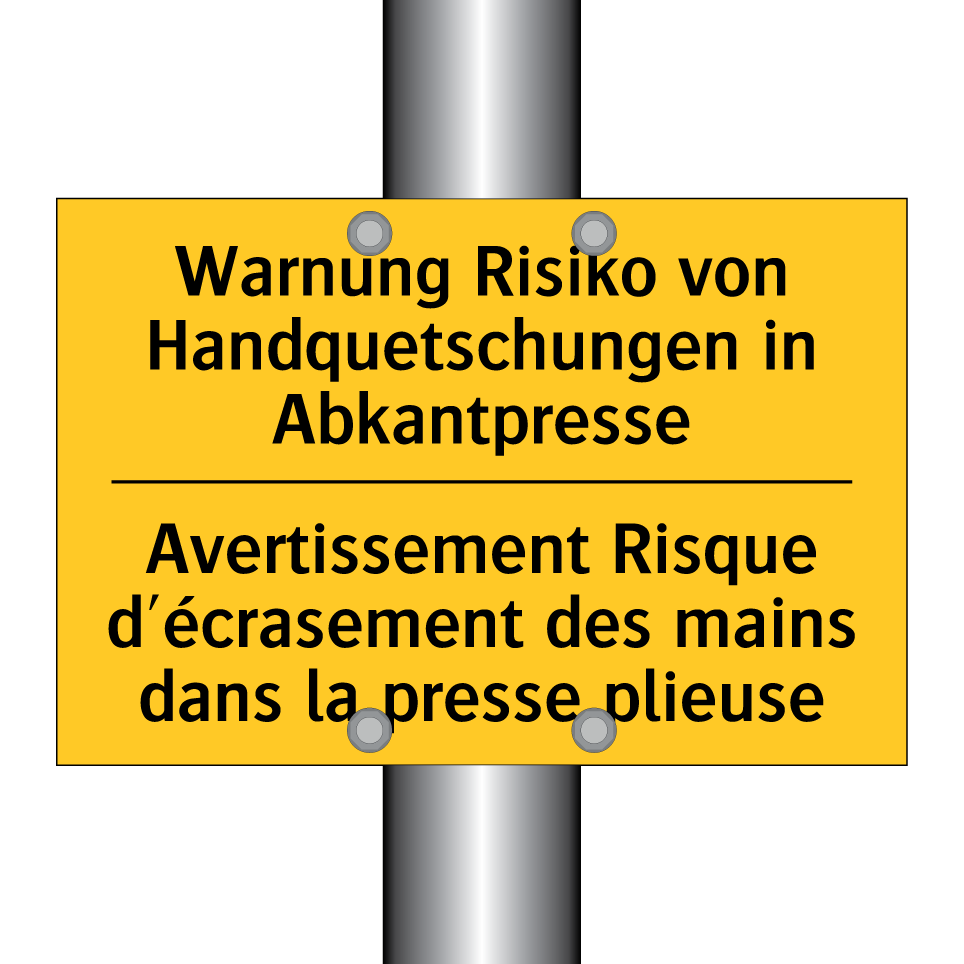 Warnung Risiko von Handquetschungen  /.../ - Avertissement Risque d'écrasement  /.../