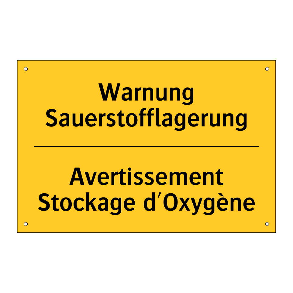 Warnung Sauerstofflagerung - Avertissement Stockage d'Oxygène /.../