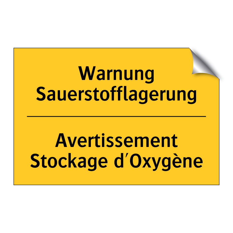Warnung Sauerstofflagerung - Avertissement Stockage d'Oxygène /.../