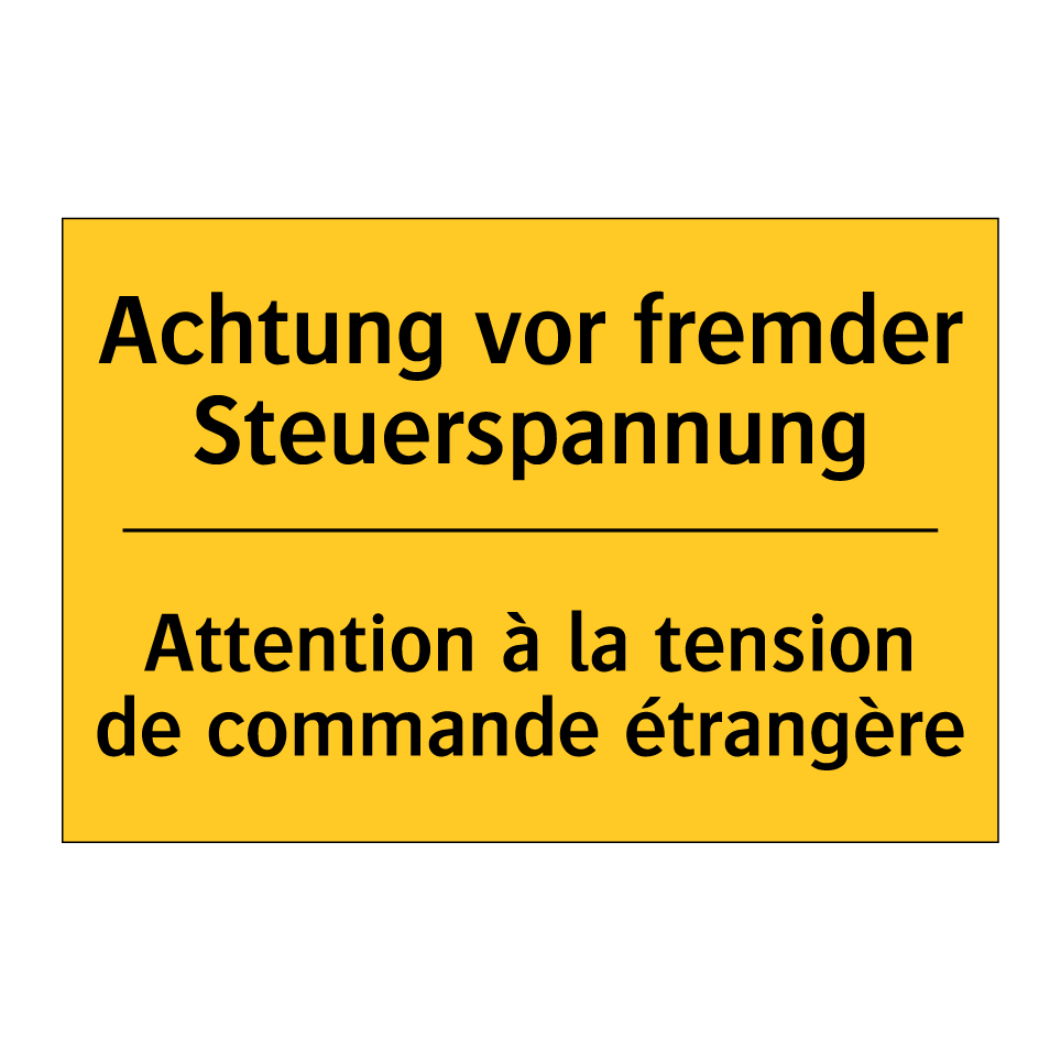 Achtung vor fremder Steuerspannung /.../ - Attention à la tension de commande  /.../