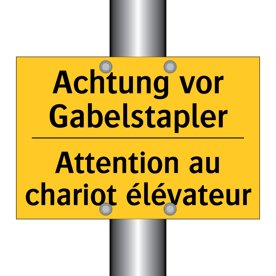 Achtung vor Gabelstapler - Attention au chariot élévateur
