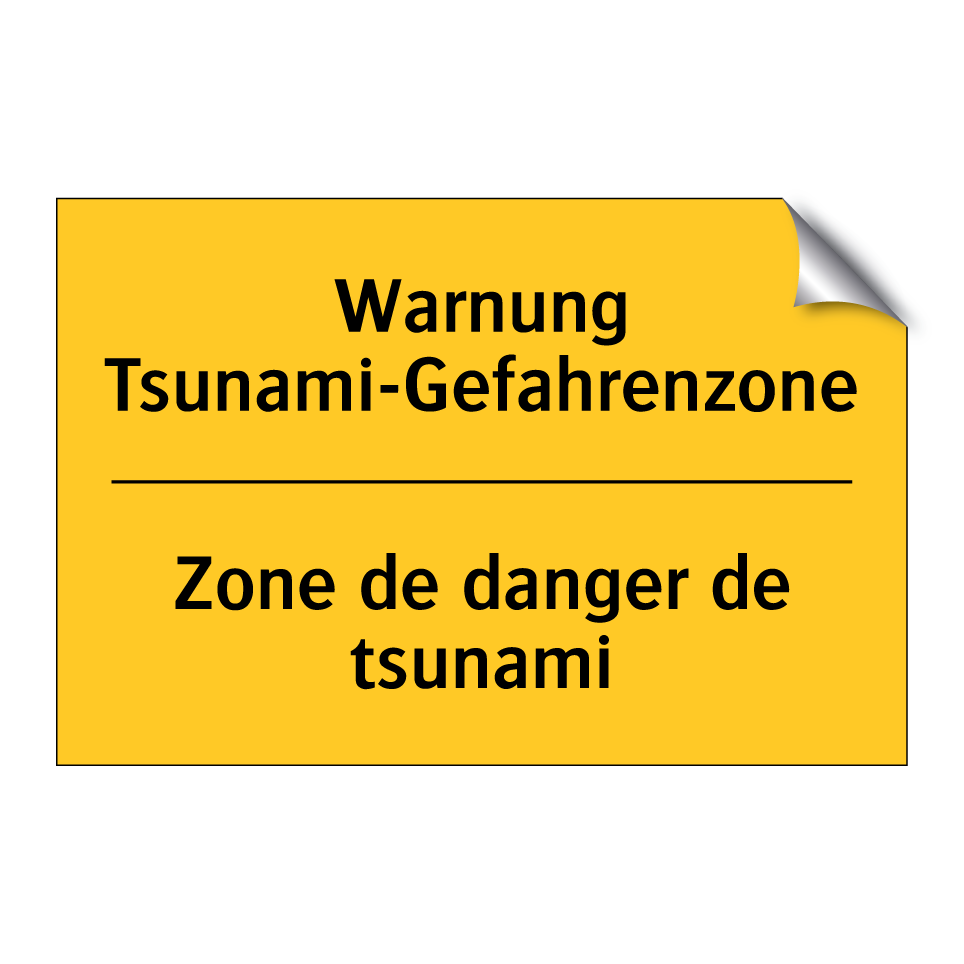 Warnung Tsunami-Gefahrenzone - Zone de danger de tsunami