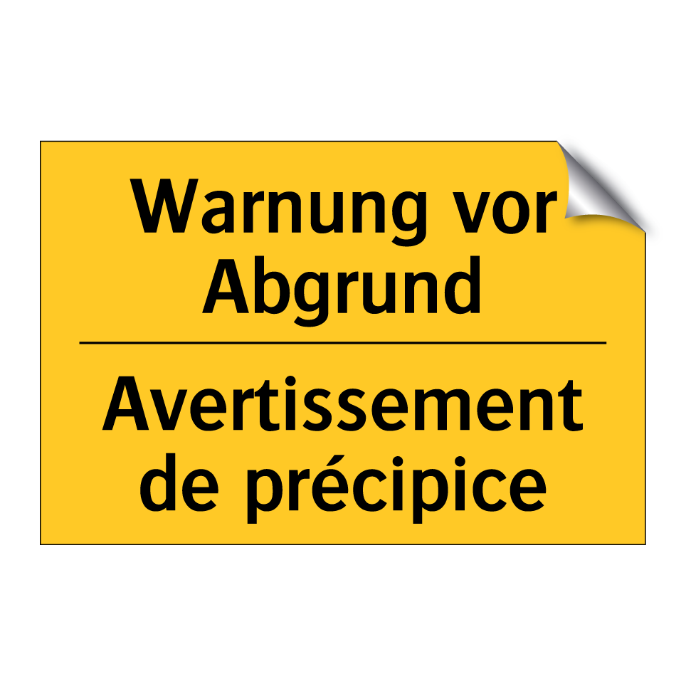Warnung vor Abgrund - Avertissement de précipice