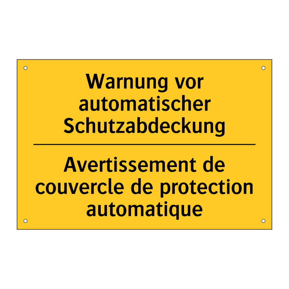 Warnung vor automatischer Schutzabdeckung /.../ - Avertissement de couvercle de  /.../