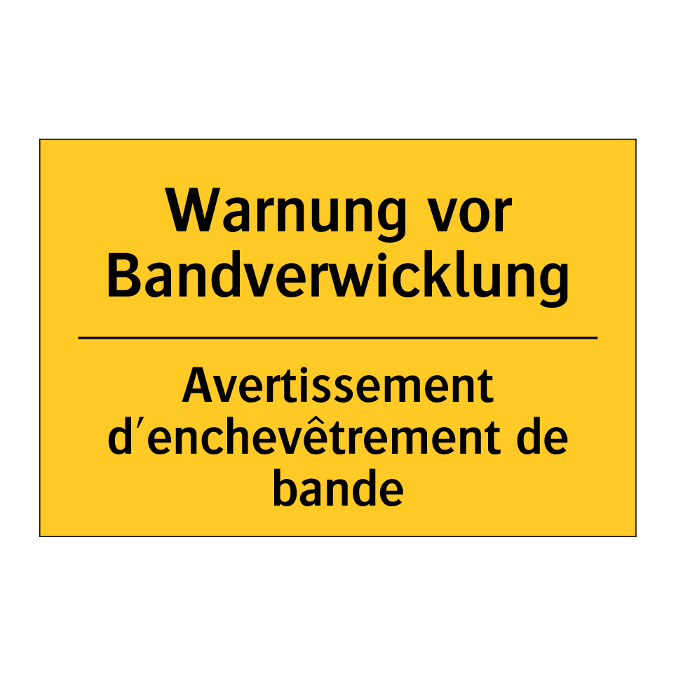 Warnung vor Bandverwicklung - Avertissement d'enchevêtrement  /.../