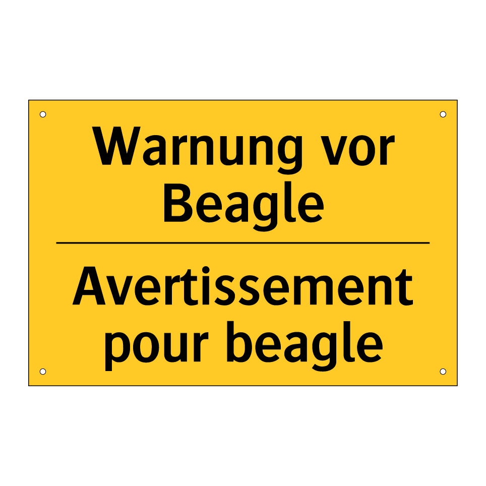 Warnung vor Beagle - Avertissement pour beagle