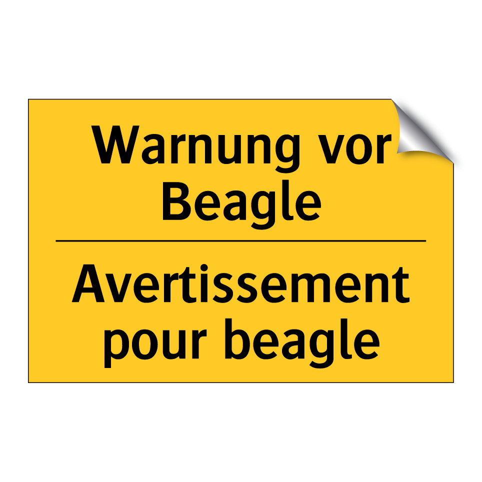 Warnung vor Beagle - Avertissement pour beagle
