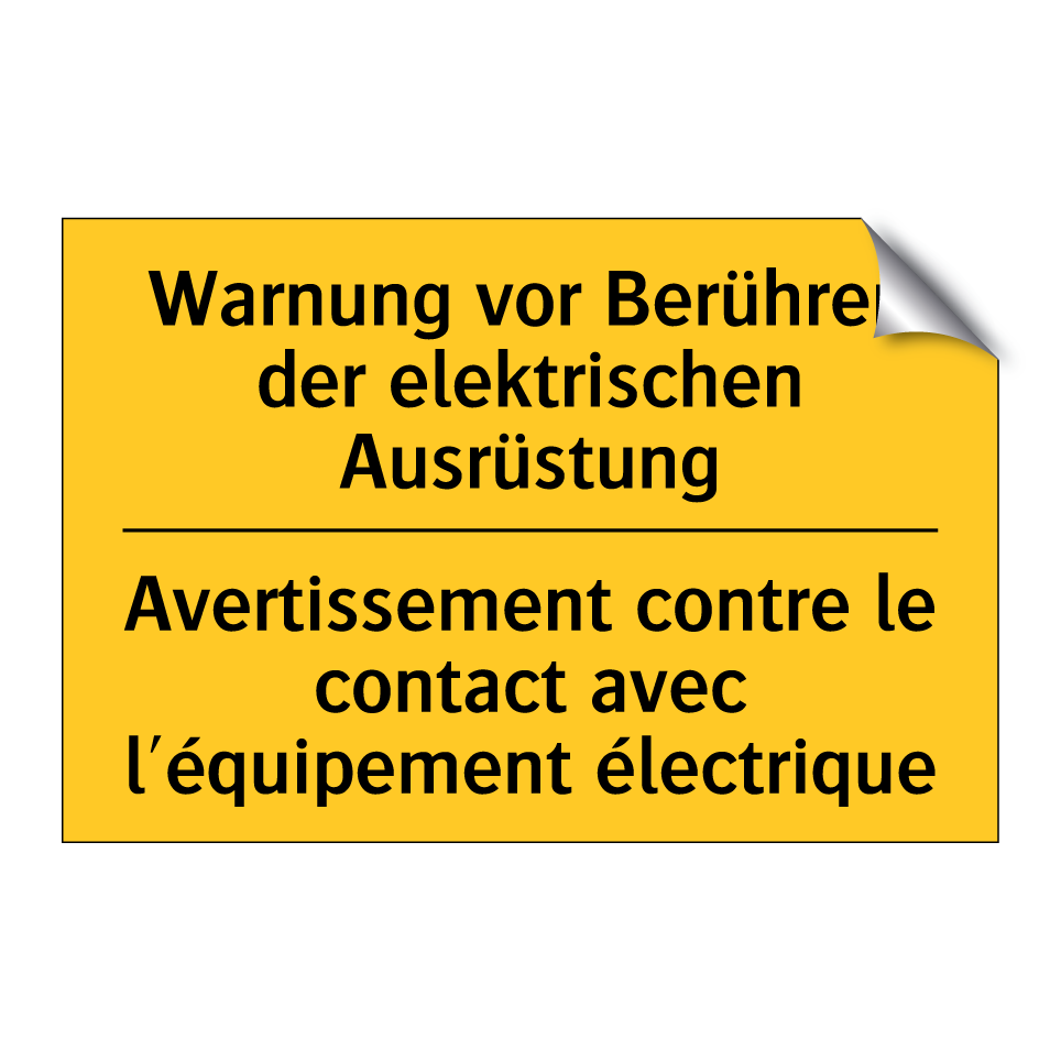 Warnung vor Berühren der elektrischen  /.../ - Avertissement contre le contact  /.../