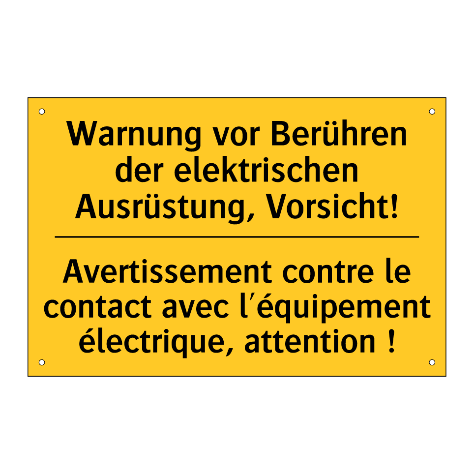 Warnung vor Berühren der elektrischen  /.../ - Avertissement contre le contact  /.../