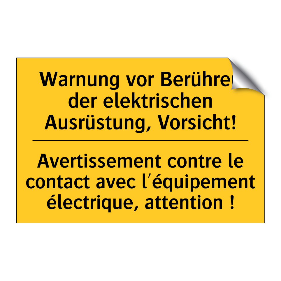 Warnung vor Berühren der elektrischen  /.../ - Avertissement contre le contact  /.../