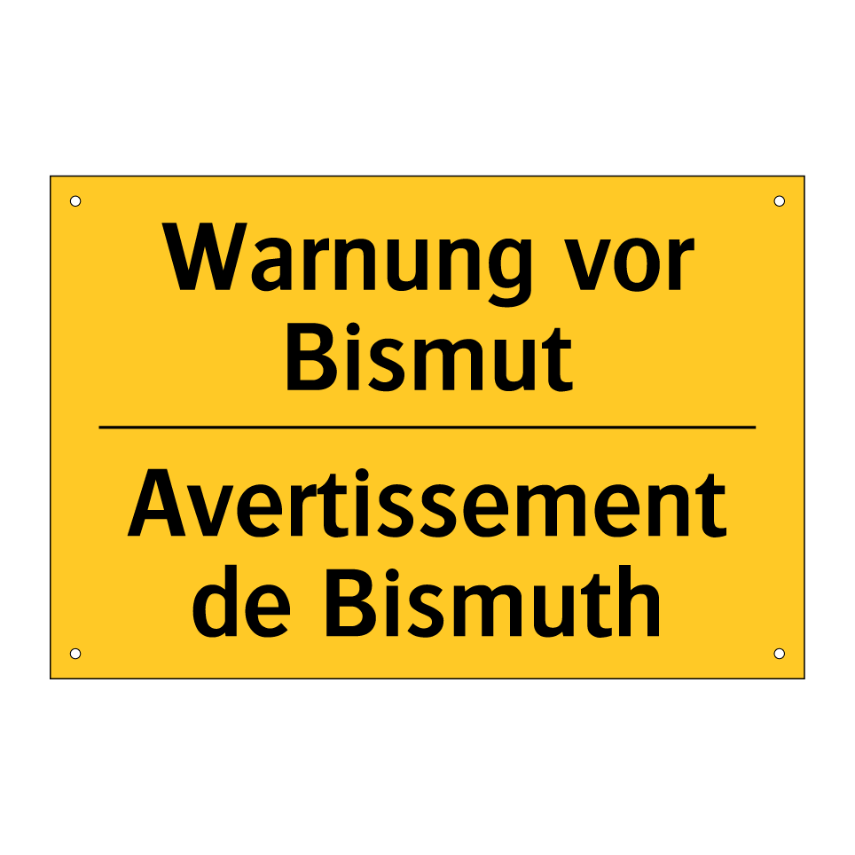 Warnung vor Bismut - Avertissement de Bismuth