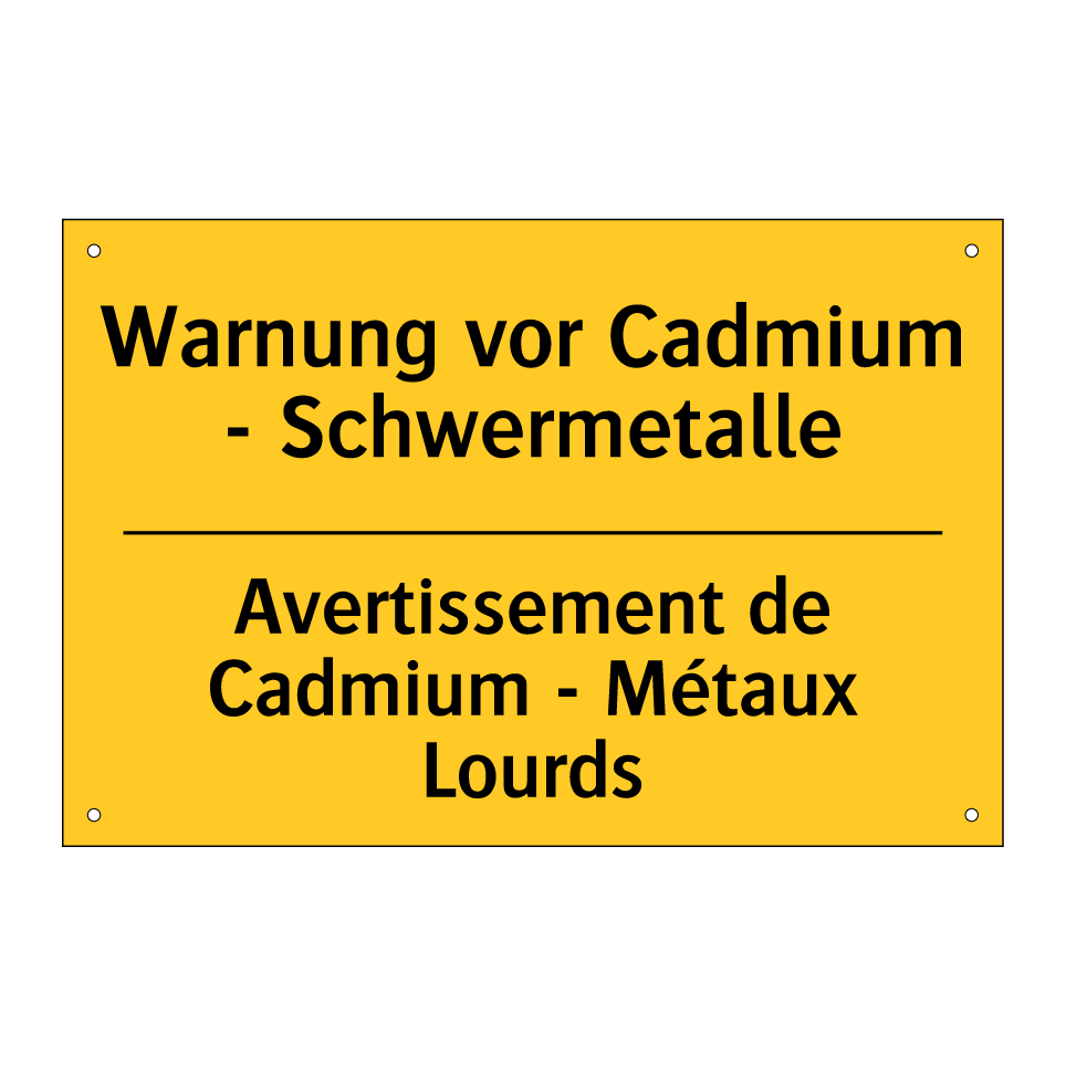 Warnung vor Cadmium - Schwermetalle /.../ - Avertissement de Cadmium - Métaux  /.../