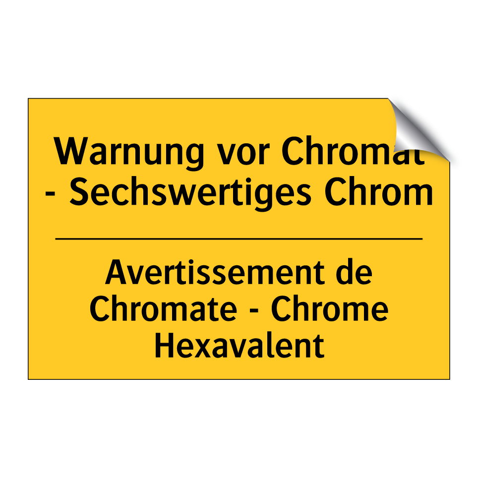 Warnung vor Chromat - Sechswertiges  /.../ - Avertissement de Chromate - Chrome  /.../