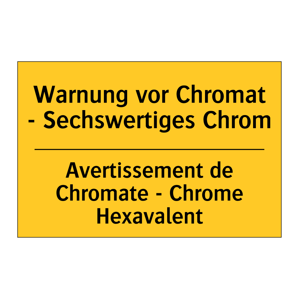 Warnung vor Chromat - Sechswertiges  /.../ - Avertissement de Chromate - Chrome  /.../