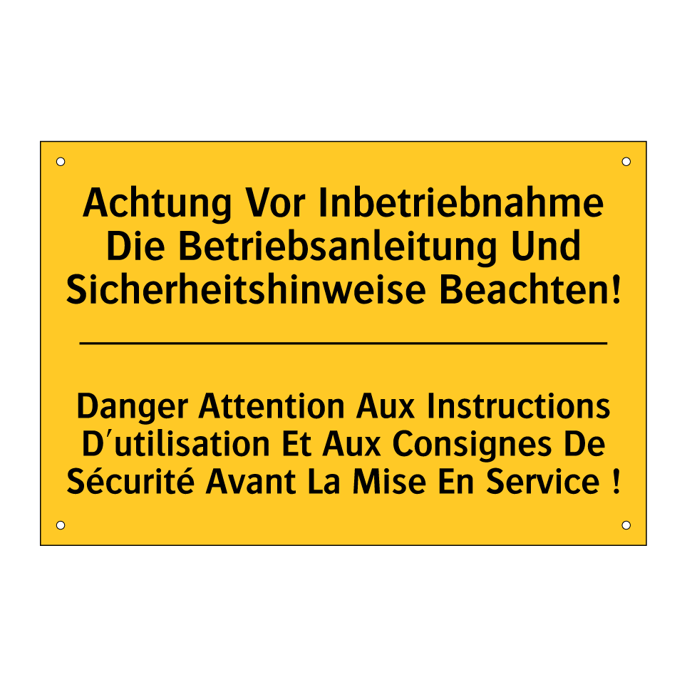 Achtung Vor Inbetriebnahme Die  /.../ - Danger Attention Aux Instructions  /.../