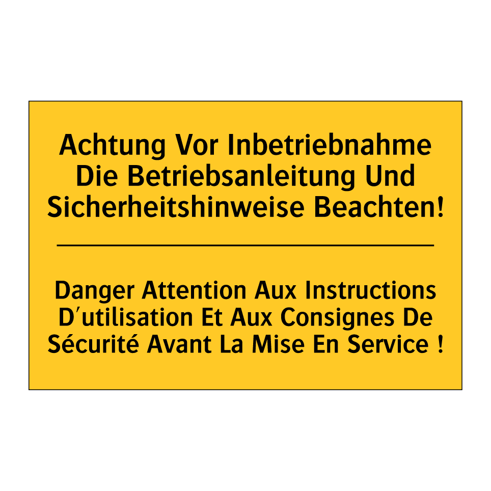 Achtung Vor Inbetriebnahme Die  /.../ - Danger Attention Aux Instructions  /.../