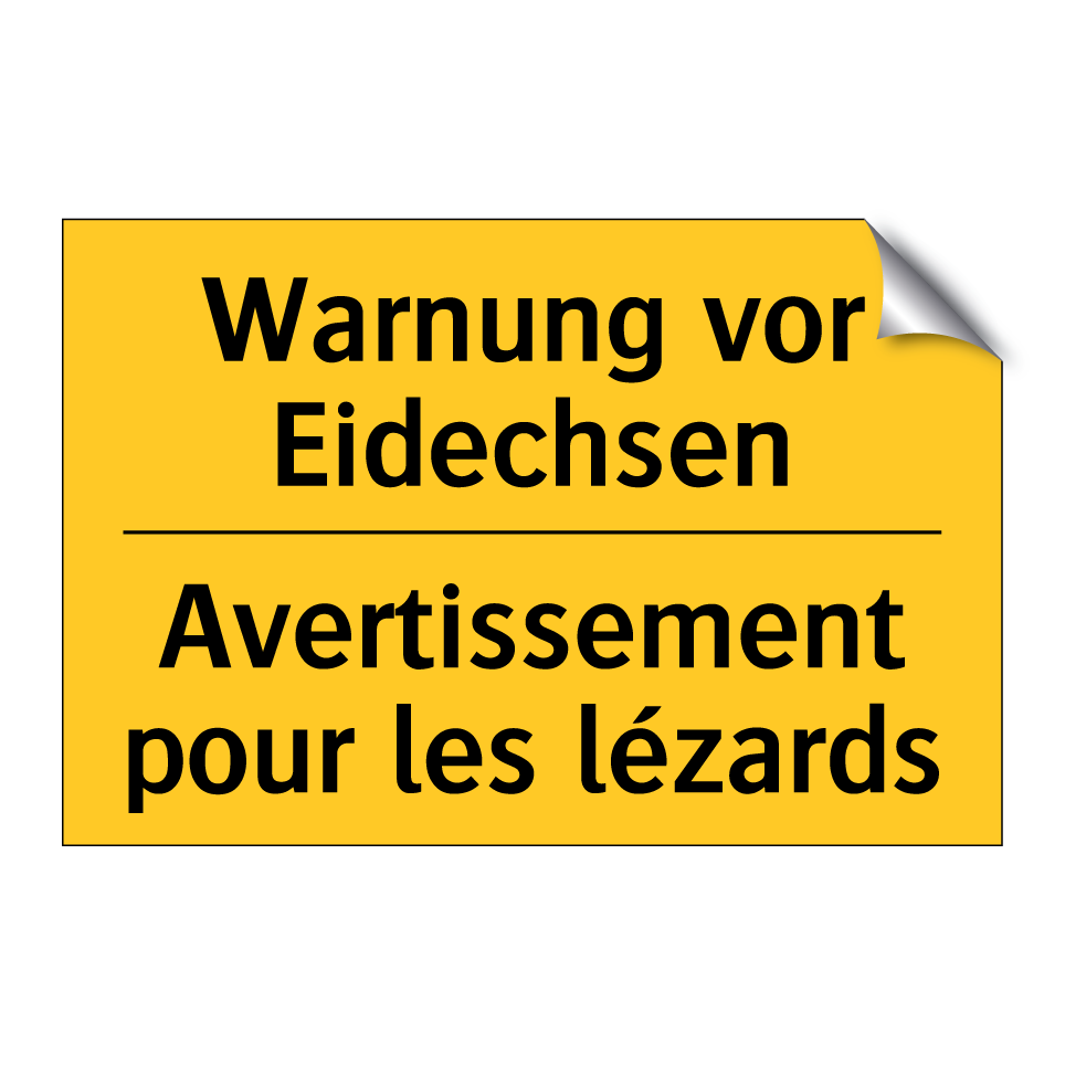 Warnung vor Eidechsen - Avertissement pour les lézards