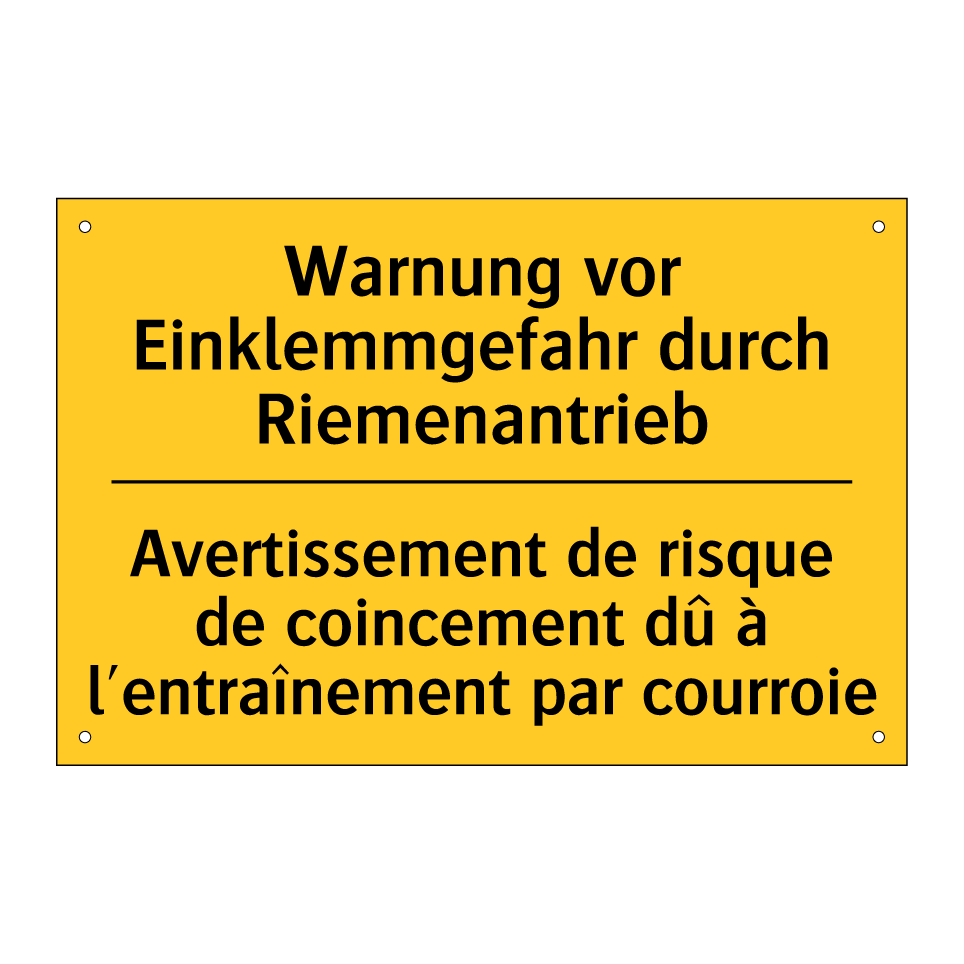 Warnung vor Einklemmgefahr durch  /.../ - Avertissement de risque de coincement  /.../