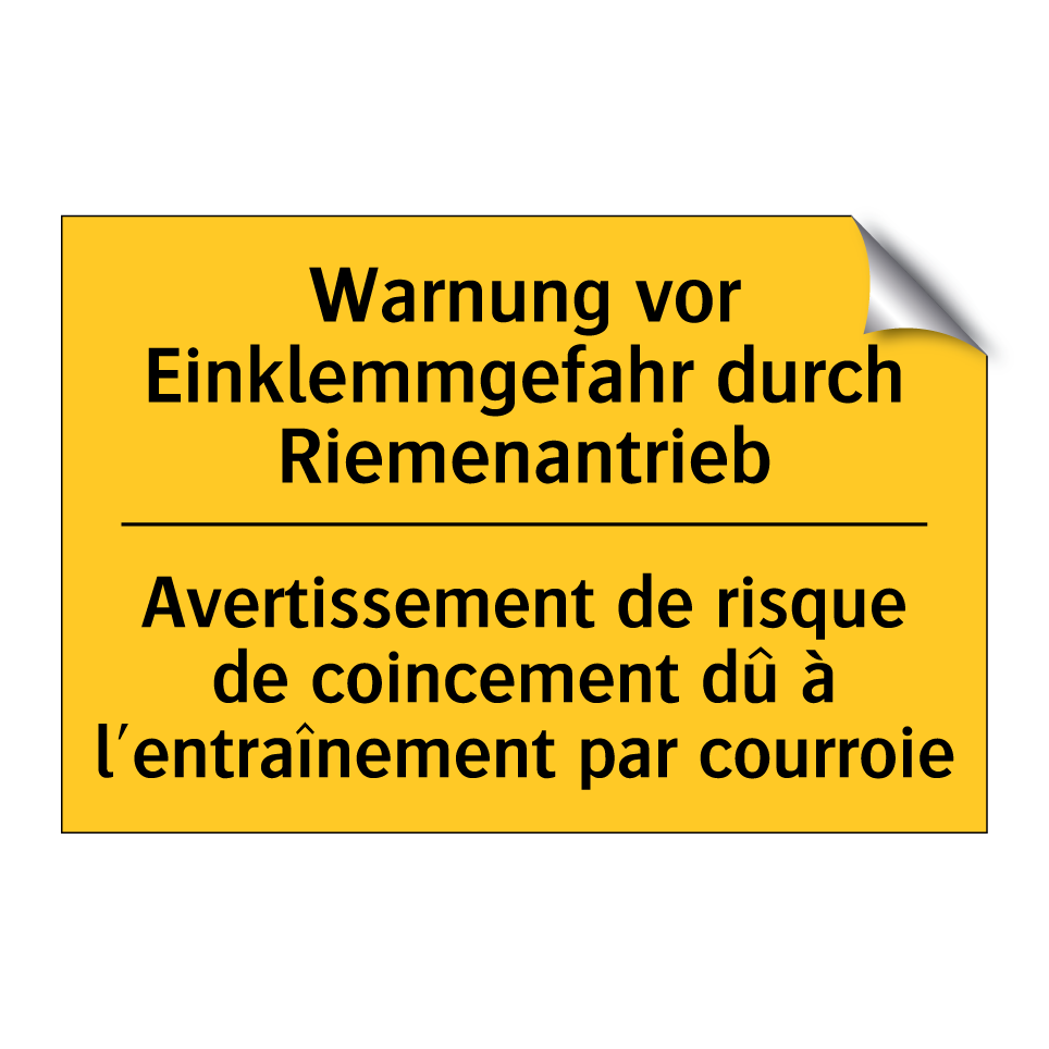 Warnung vor Einklemmgefahr durch  /.../ - Avertissement de risque de coincement  /.../