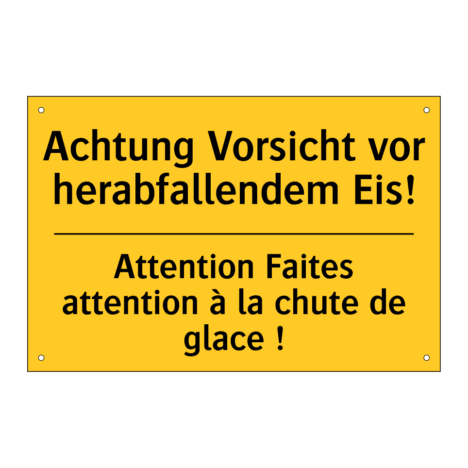 Achtung Vorsicht vor herabfallendem  /.../ - Attention Faites attention à la  /.../