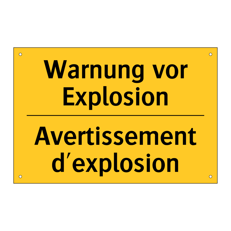 Warnung vor Explosion - Avertissement d'explosion