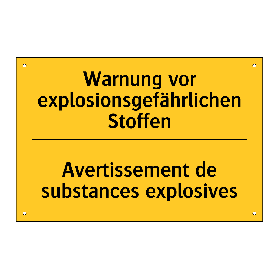 Warnung vor explosionsgefährlichen  /.../ - Avertissement de substances explosives /.../