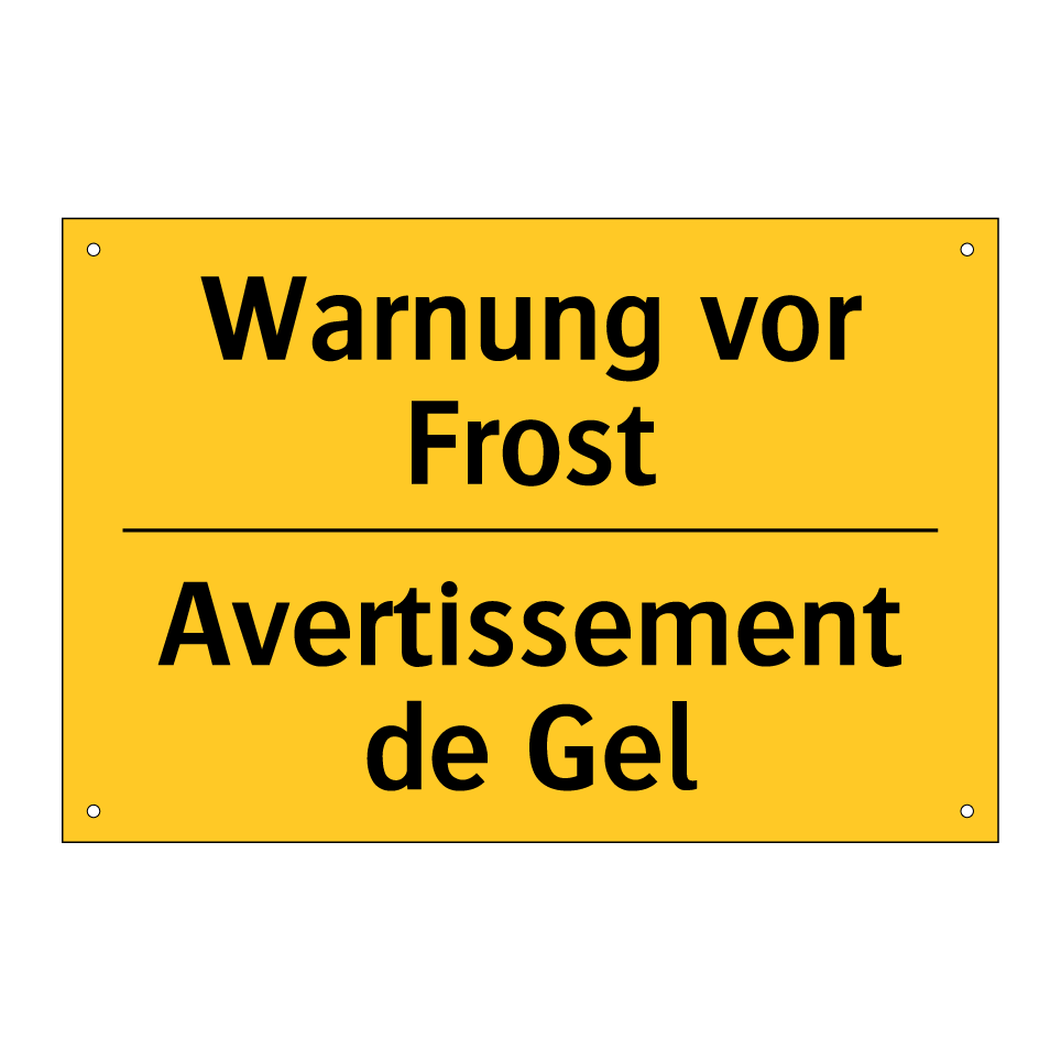 Warnung vor Frost - Avertissement de Gel