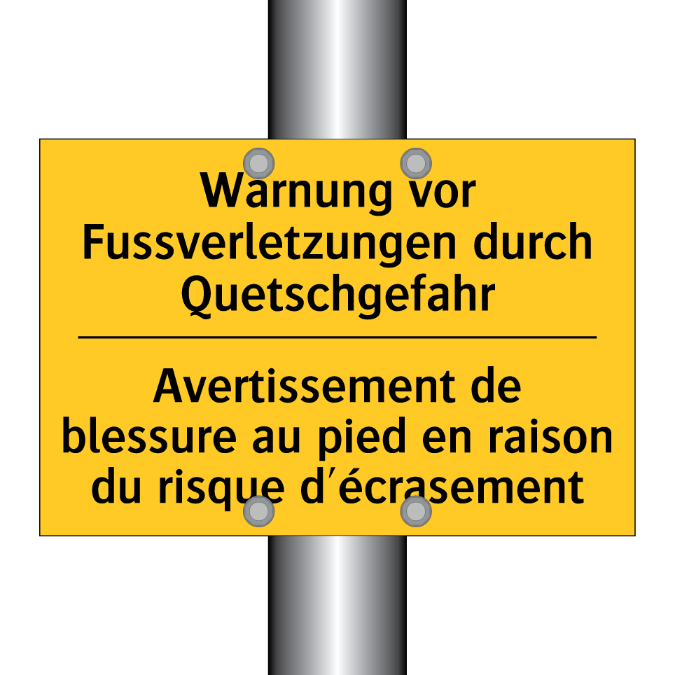 Warnung vor Fussverletzungen durch  /.../ - Avertissement de blessure au pied  /.../