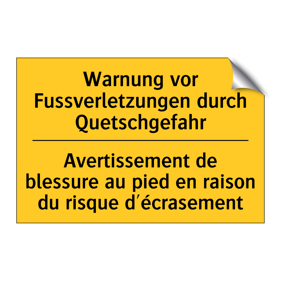 Warnung vor Fussverletzungen durch  /.../ - Avertissement de blessure au pied  /.../