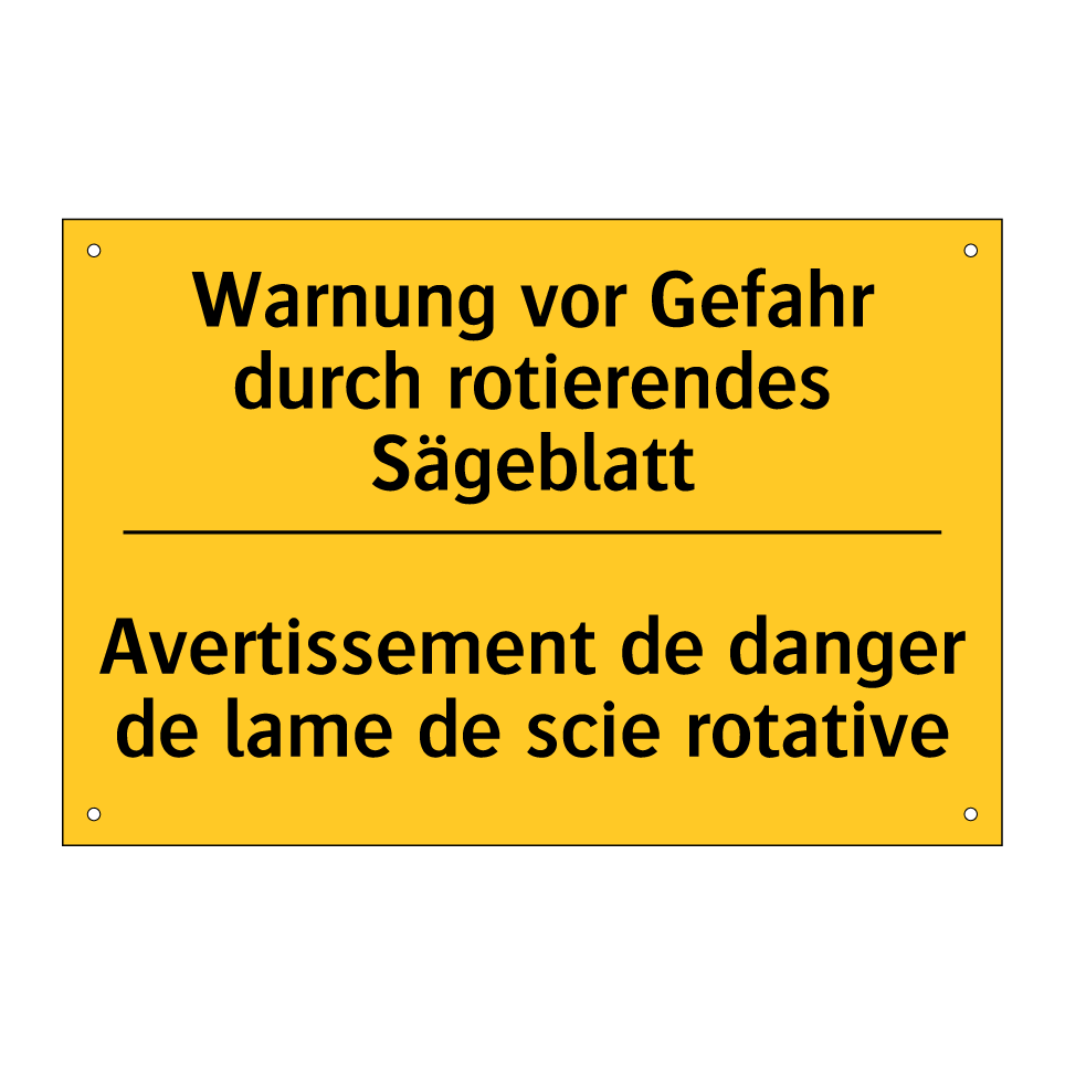 Warnung vor Gefahr durch rotierendes  /.../ - Avertissement de danger de lame  /.../