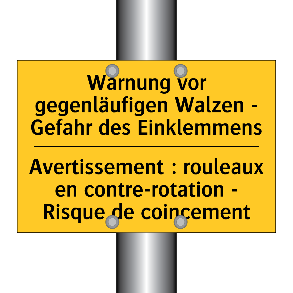 Warnung vor gegenläufigen Walzen  /.../ - Avertissement : rouleaux en contre-rotation  /.../